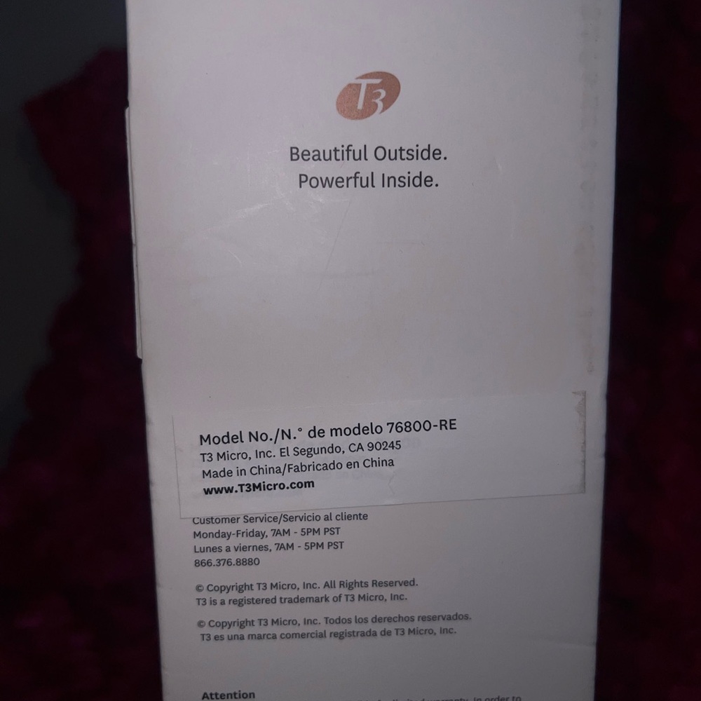 Combo 💕 T3 Featherweight 3i Professional Ionic Hair Dryer - White (76800) - Picture 8 of 8
